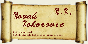 Novak Kokorović vizit kartica